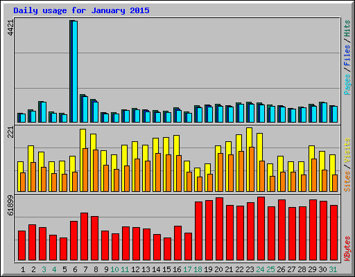 Daily usage for January 2015