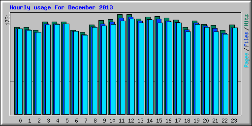 Hourly usage for December 2013