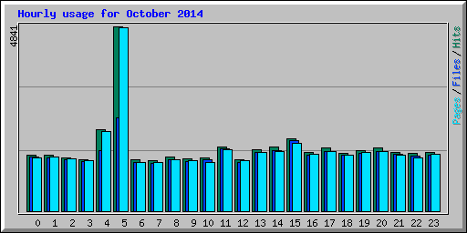 Hourly usage for October 2014