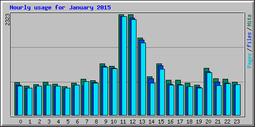 Hourly usage for January 2015