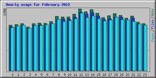 Hourly usage for February 2015