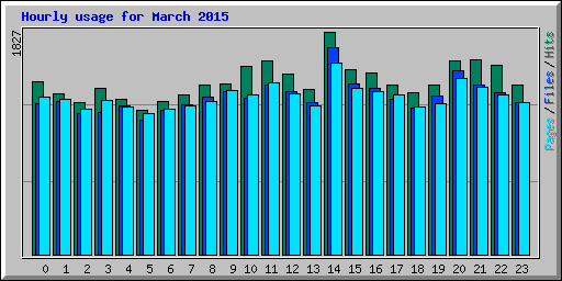 Hourly usage for March 2015